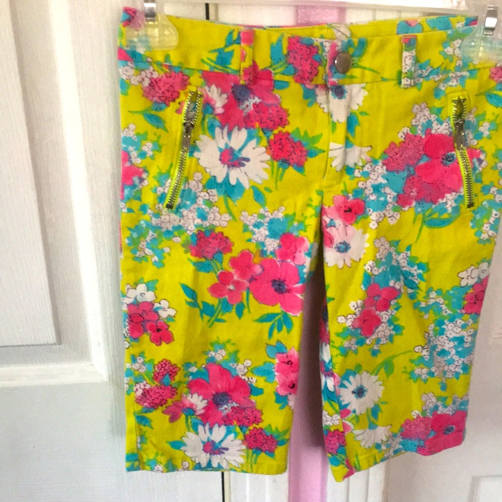Yellow floral shorts